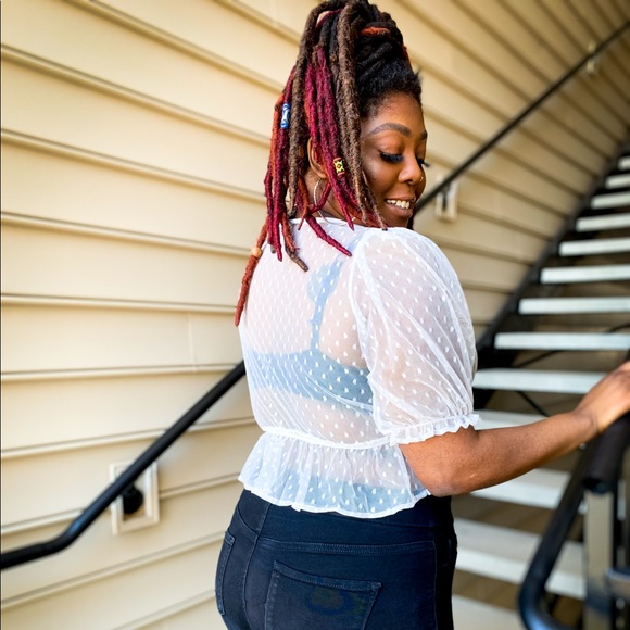 SHEER MESH CROP TOP - Picture 4 of 4